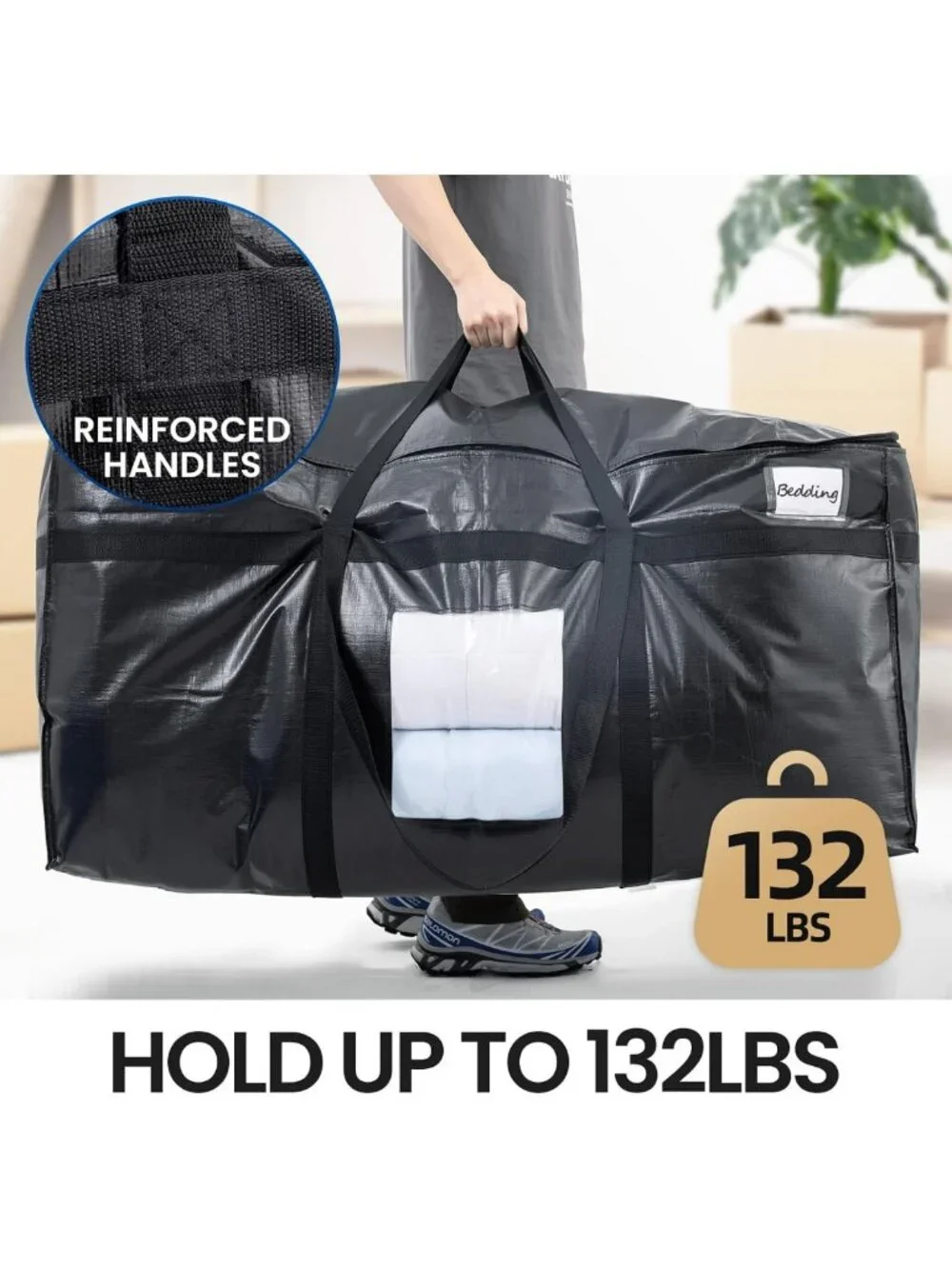 2 Pack Extra Large 69 Gallon Storage Bags with Clear Window - Durable